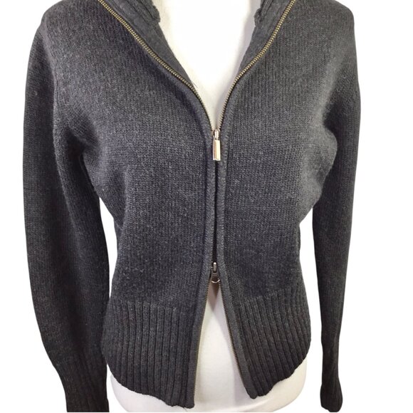 Smartwool 100% Merino Wool Cardigan Sweater Gray Full Zip Women's Size M - Picture 4 of 9